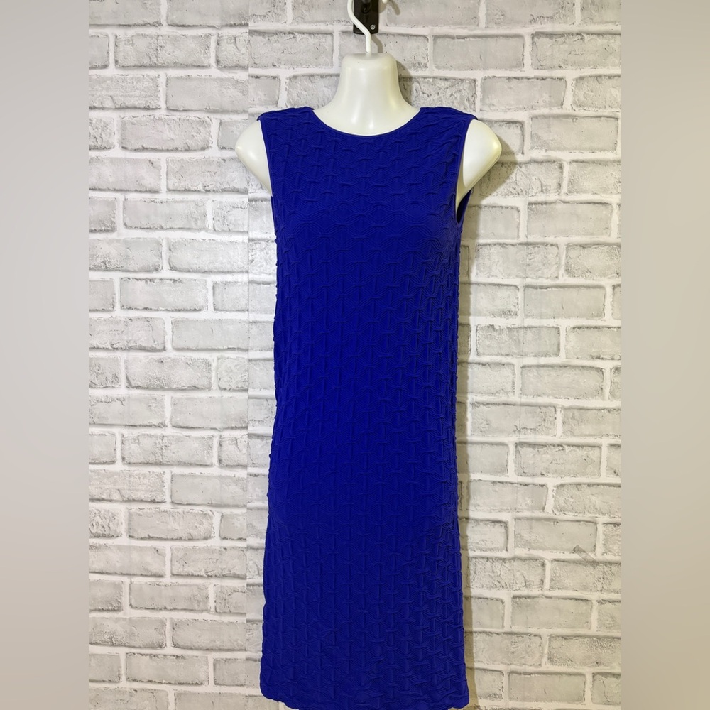 Tees by Tina Sleeveless Textured Midi Dress in Royal Blue- one size fits most